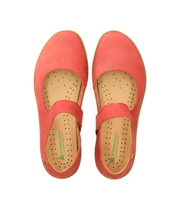 El Naturalista 5301 Frambuesa Pink Red Coral Pleasant Elastic Strap Mary Jane Made In Spain
