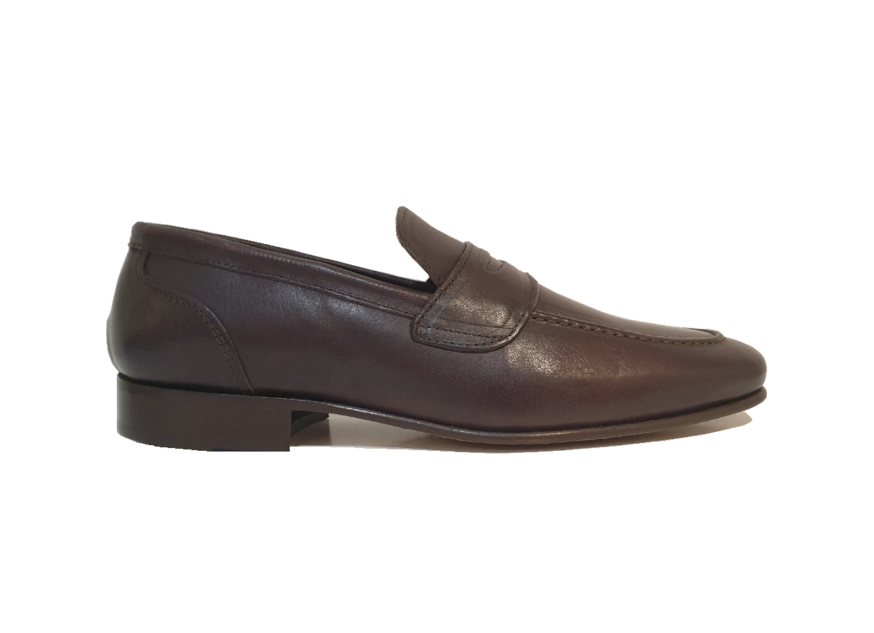 Imaschi Gold 1108 Dark Brown Leather Dacca T.Moro Loafers Slip On Shoes Made In Italy