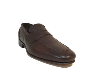 Imaschi Gold 1108 Dark Brown Leather Dacca T.Moro Loafers Slip On Shoes Made In Italy