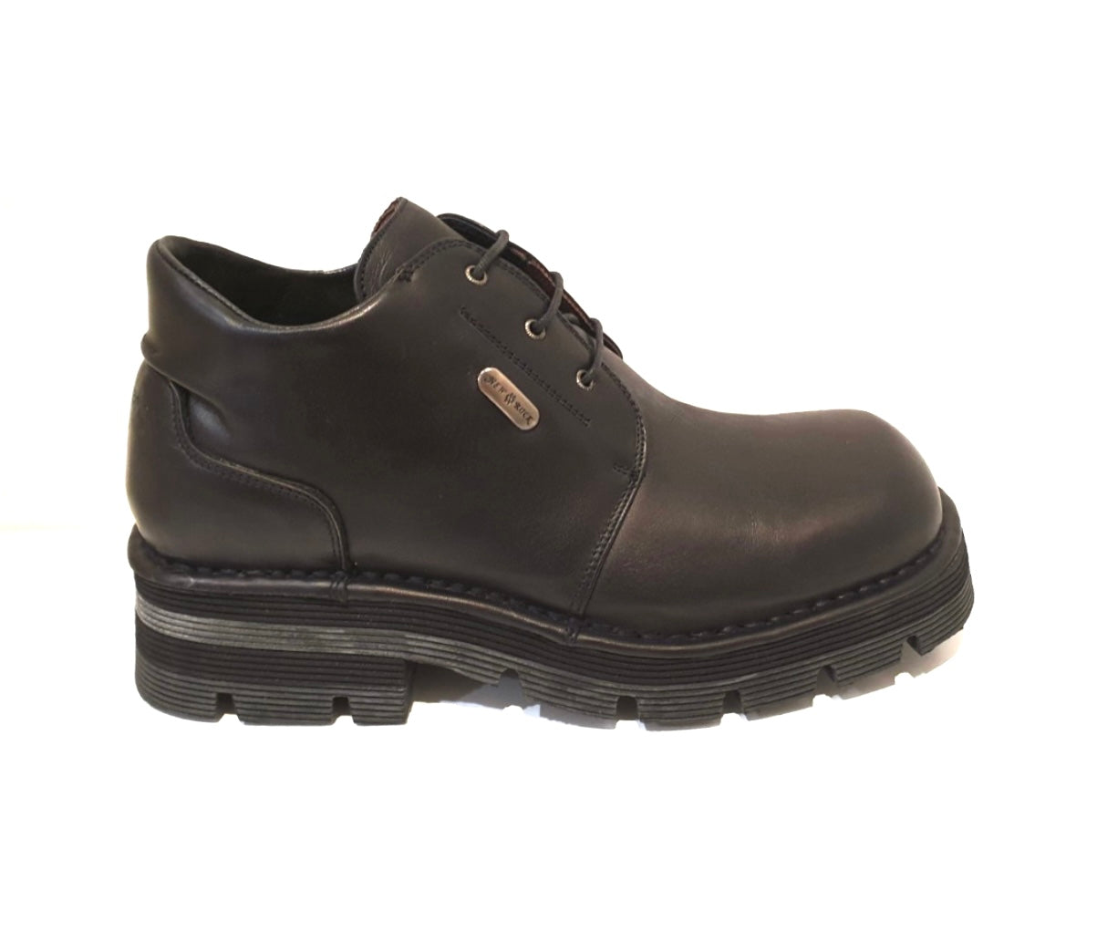 New Rock Piso 1124 Black Leather 3 Eyelet Shoe Made In Spain