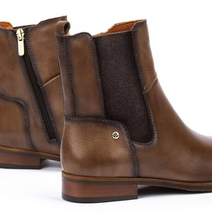 Pikolinos Royal W4D-8576 Olive Brown Elastic Sided Zip Ankle Boot