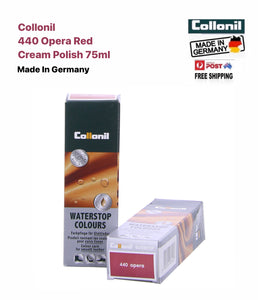 Collonil Waterstop Opera Red 440 Cream Sponge Applicator Tube 75ml Made In Germany