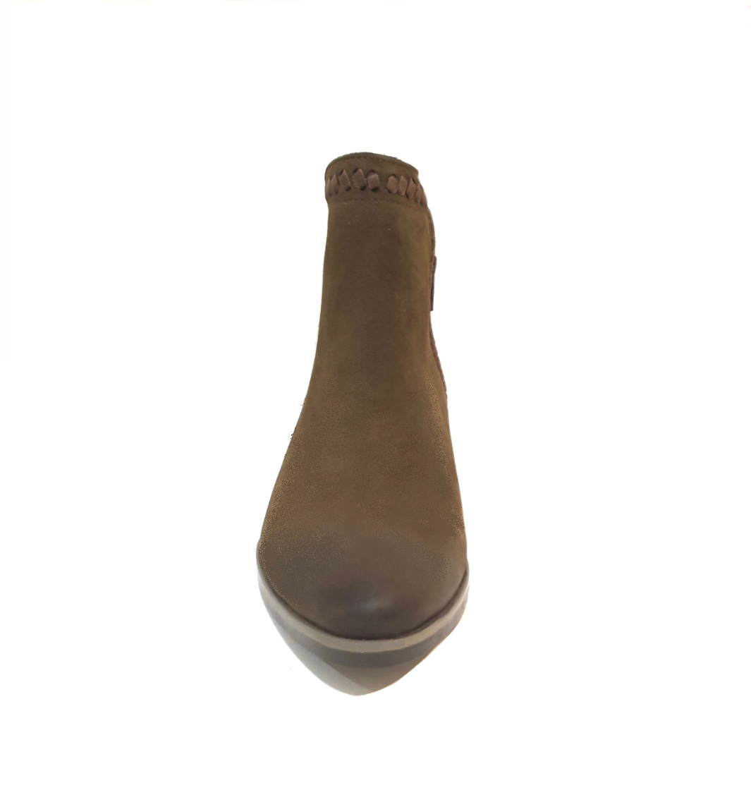 Bueno Lisa Helmet Brown Nubuck Zip Ankle Boot Made In Turkey – Redpath ...