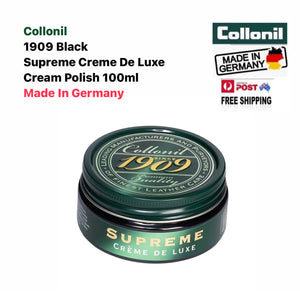 Collonil 1909 Black Supreme Creme De Luxe Cream Polish 100ml Made In Germany