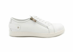 Cabello Comfort EG18 White 6 Eyelet Zip Shoe Made In Turkey