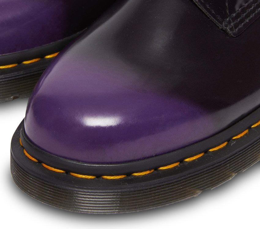 Dr. Martens 1460 Black Rich Purple Oxford Rub Off Vegan Ankle 8 Eyelet Boot