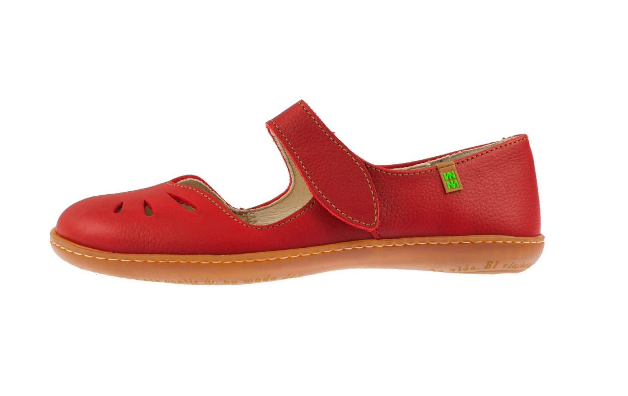 El Naturalista N249 Tibet Red El Viajero Velcro Mary Jane Made In Spain