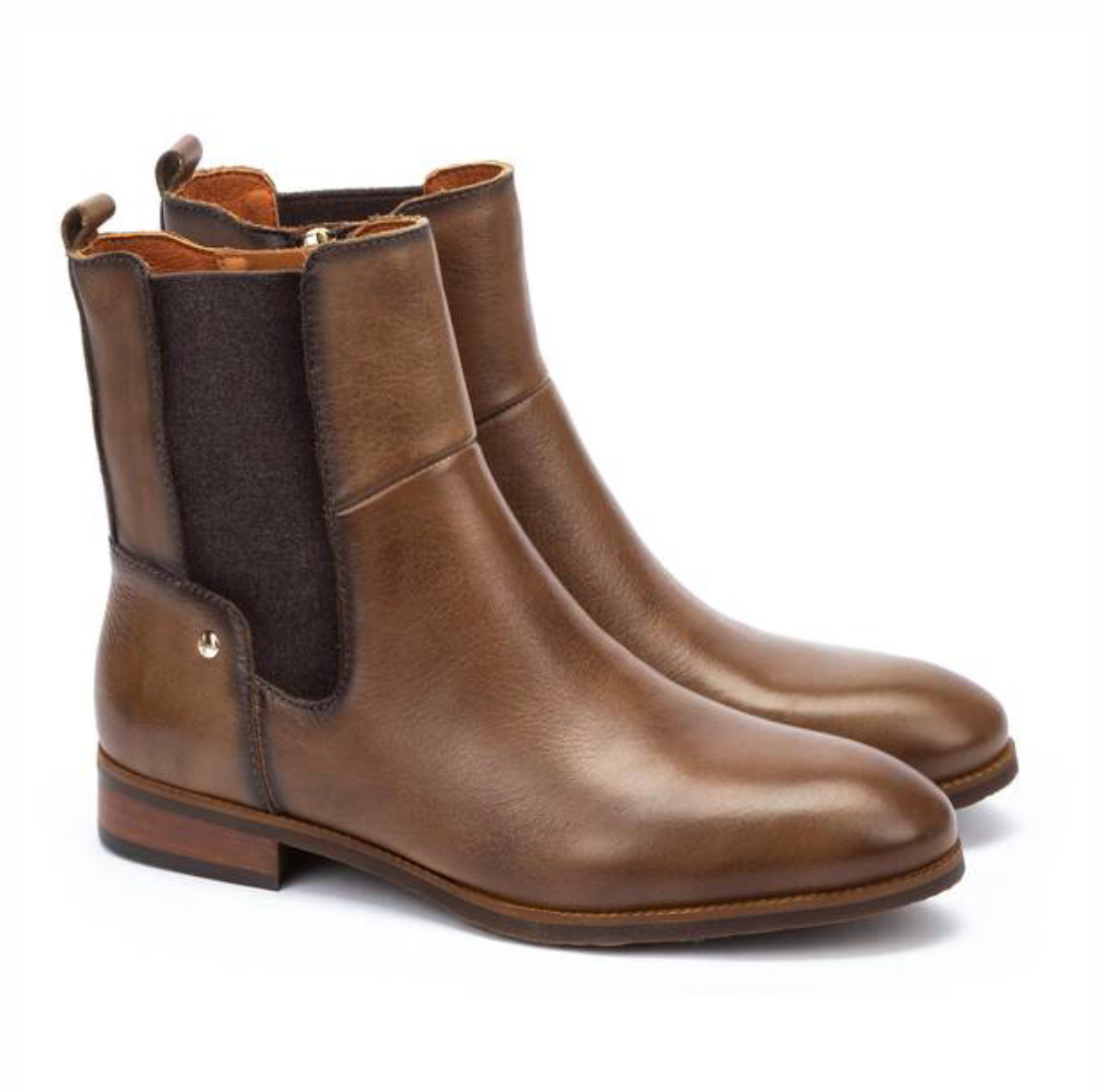 Pikolinos Royal W4D-8576 Olive Brown Elastic Sided Zip Ankle Boot