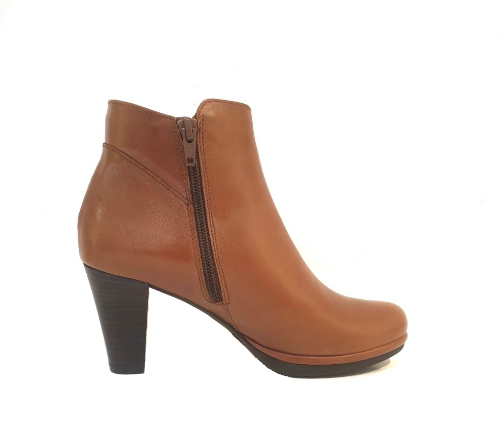 Wonders I-4928 Cuba Cuero Light Tan Leather Zip Ankle Boot Made In Spain