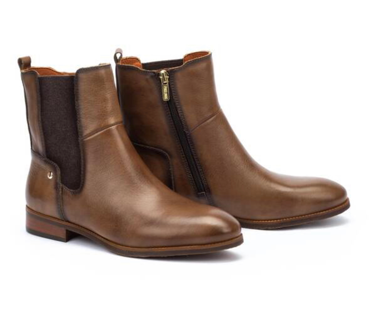 Pikolinos Royal W4D-8576 Olive Brown Elastic Sided Zip Ankle Boot