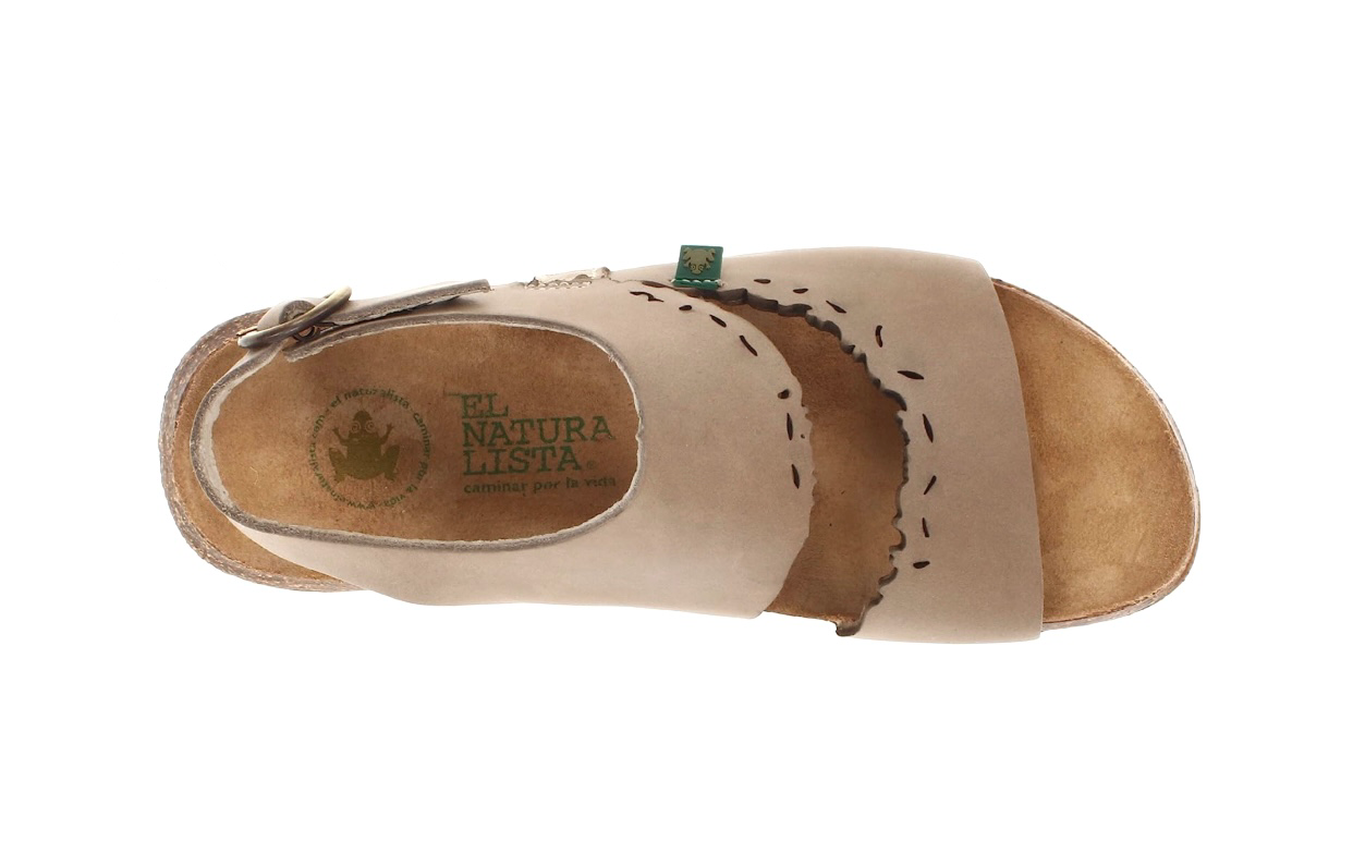 El Naturalista N429 Piedra Cream Wakataua Open Toe Buckle Slingback Sandal Made In Spain
