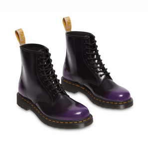 Dr. Martens 1460 Black Rich Purple Oxford Rub Off Vegan Ankle 8 Eyelet Boot