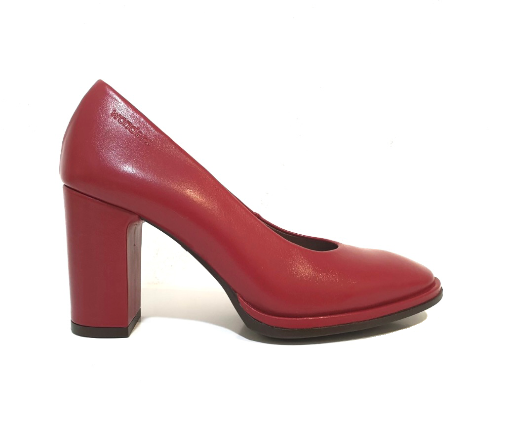 Wonders M-5101 Iseo I Rubi Red Leather High Heel Court Shoe Made In Spain