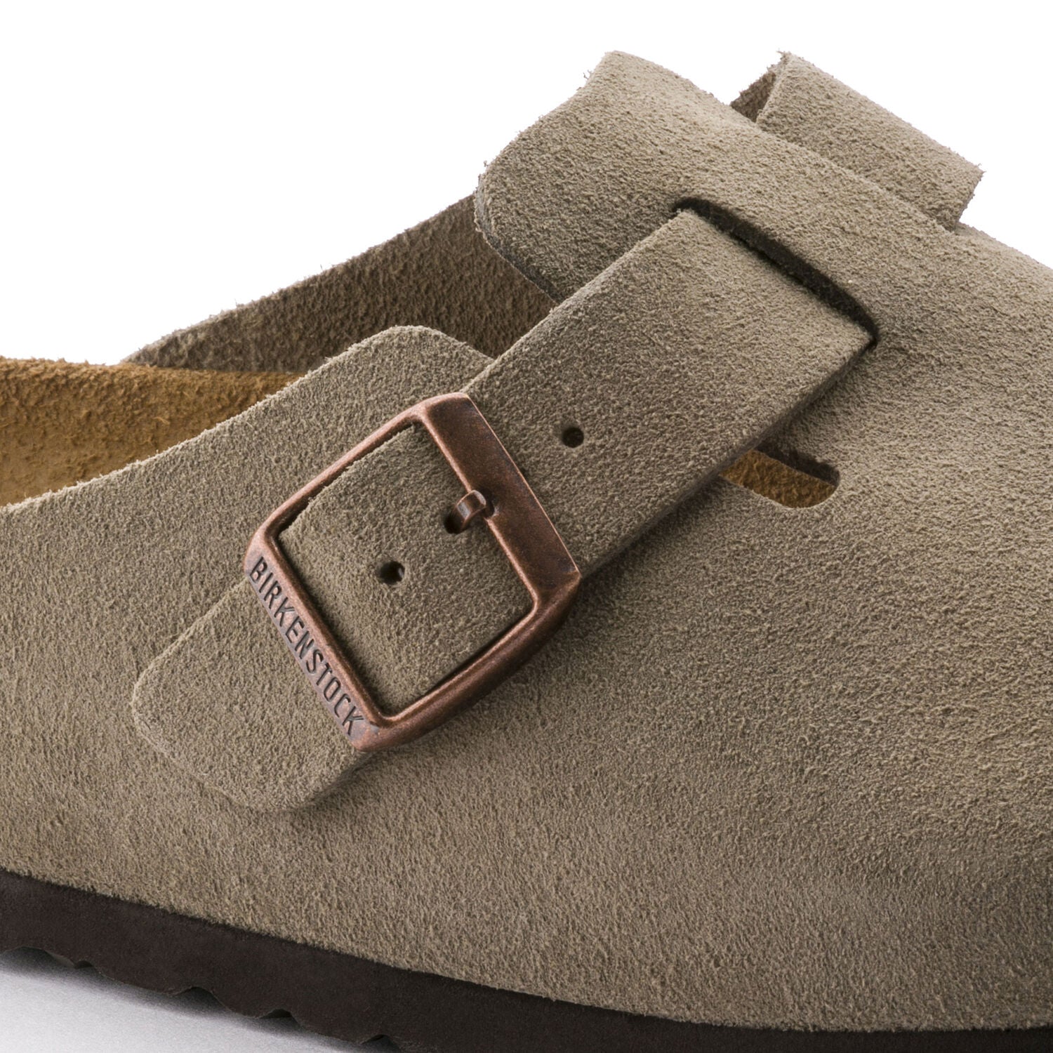 Birkenstock Boston Taupe Suede Soft Footbed Made In Germany
