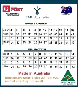 Emu Australia Platinum Outback Black Scuff Sheepskin Made In Australia