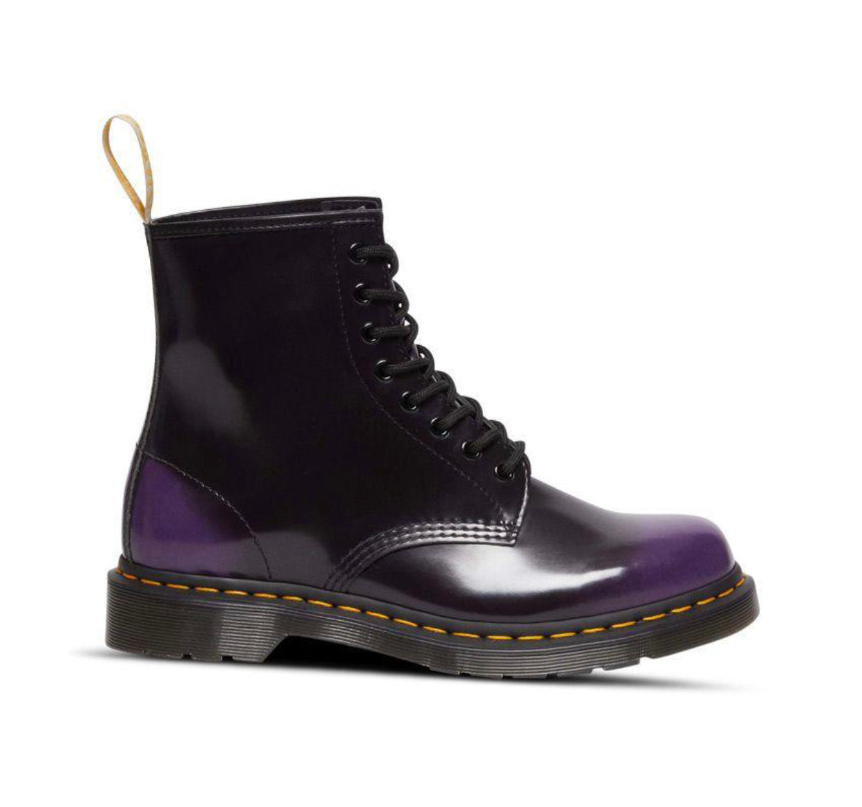 Dr. Martens 1460 Black Rich Purple Oxford Rub Off Vegan Ankle 8 Eyelet Boot