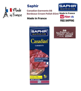 Saphir Canadian Garments 08 Bordeaux Burgundy Cream Polish 65ml Made In France
