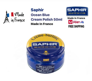Saphir Ocean Blue Renovating Cream Polish 50ml Made In France