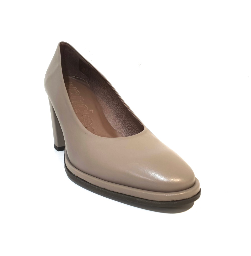 Wonders M-5101 Iseo I Taupe Leather High Heel Court Shoe Made In Spain