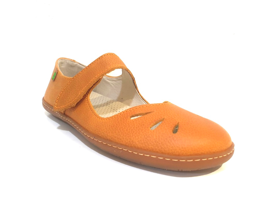 El Naturalista N249 Carrot Orange El Viajero Velcro Mary Jane Made In Spain