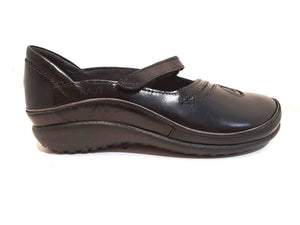 Naot Matai Black Madras Leather Mary Jane Velcro Made In Israel
