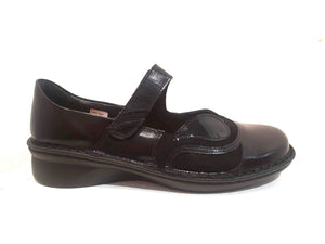Naot Conga Black Combo Leather Velcro Mary Janes Ladies Shoes Made In Israel