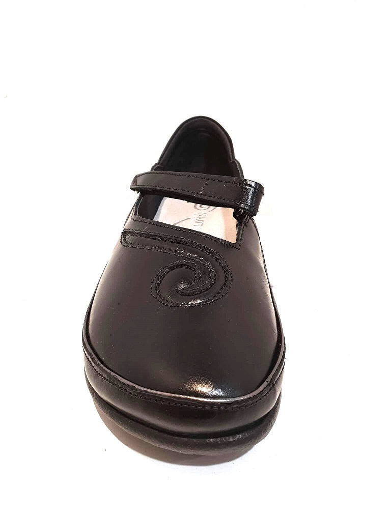 Naot Matai Black Madras Leather Mary Jane Velcro Made In Israel