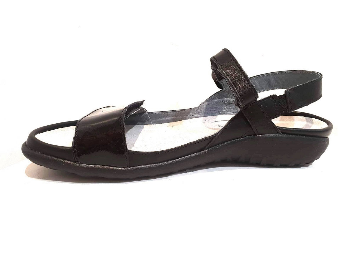 Naot Mozota Black Lstr Raven Leather Ladies Sandals Made In Israel