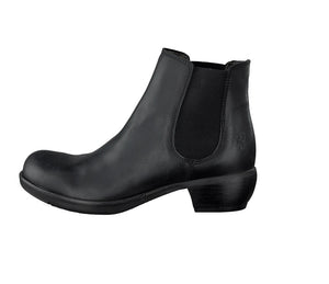 Fly London Make Black Ankle Pull On Boots Made In Portugal