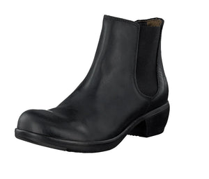 Fly London Make Black Ankle Pull On Boots Made In Portugal