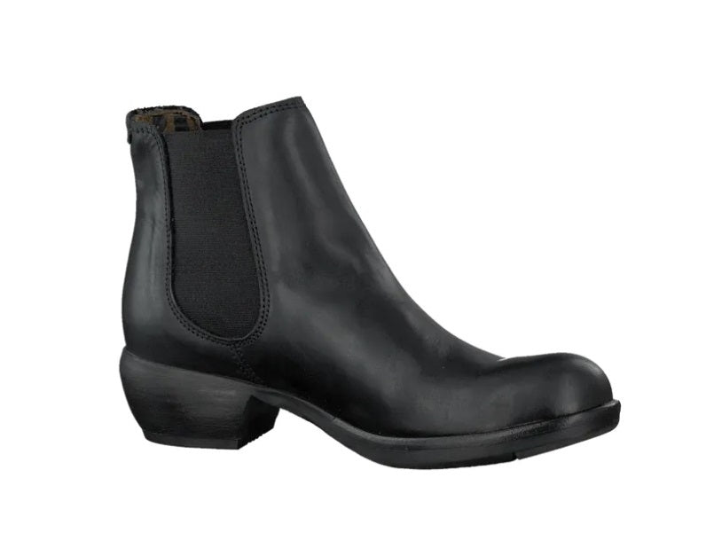 Fly London Make Black Ankle Pull On Boots Made In Portugal