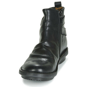 Fly London Fico Black Leather Zip Ankle Boot Made In Portugal