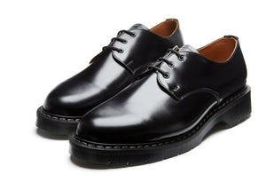 Solovair Black Hi Shine 3 Eyelet Gibson Shoe Made In England