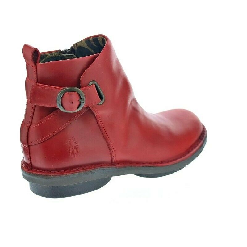 Fly London Fico Red Ankle Boot Zip Made In Portugal