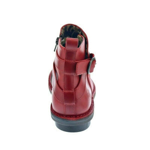 Fly London Fico Red Ankle Boot Zip Made In Portugal