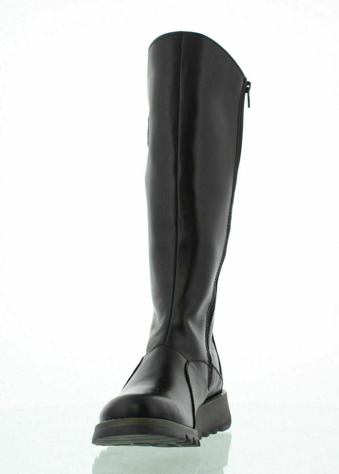 Fly London Mol 2 Black Leather Zip Up Knee High Made In Portugal