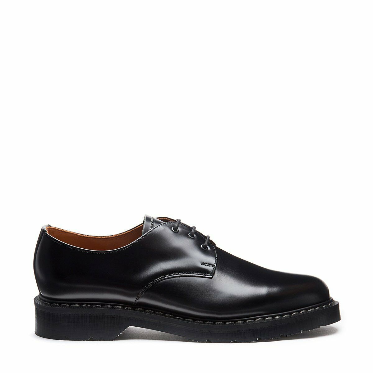 Solovair Black Hi Shine 3 Eyelet Gibson Shoe Made In England