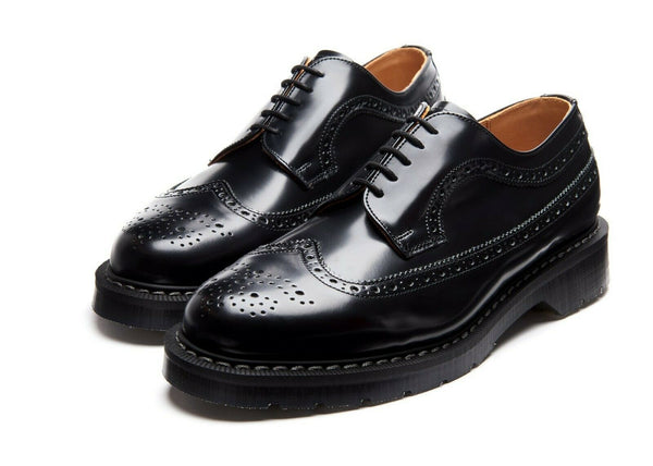 Solovair American Brogue Shoe ブラック UK8.5 Solovair American Brogue Shoe Black Shine at CareOfCarl.com