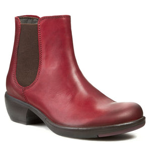 Fly London Make Red Ankle Chelsea Boots Made In Portugal