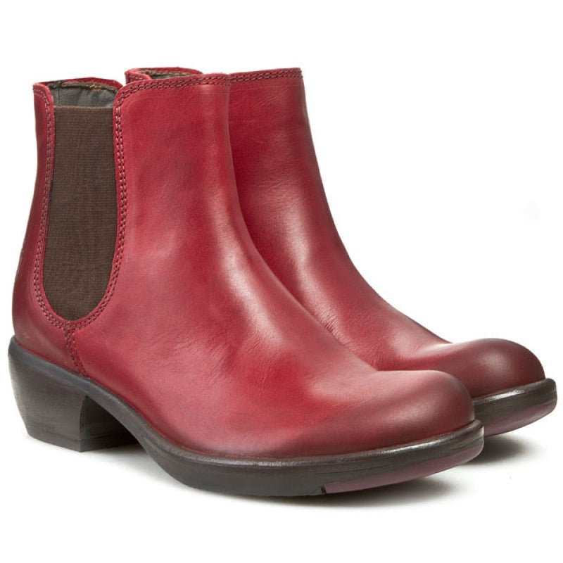 Fly London Make Red Ankle Chelsea Boots Made In Portugal