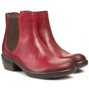 Fly London Make Red Ankle Chelsea Boots Made In Portugal