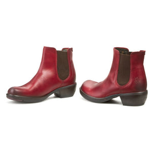 Fly London Make Red Ankle Chelsea Boots Made In Portugal