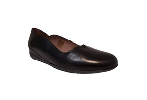 Wonders A-1112 Black Negro Iseo I Leather Flats Made In Spain