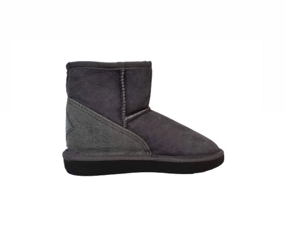 Ugg Australia Mini Charcoal Grey Sheepskin Ankle Boot Made In Australia