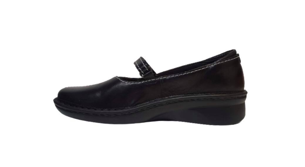 Naot Chord Black Leather Velcro Mary Jane Made In Israel