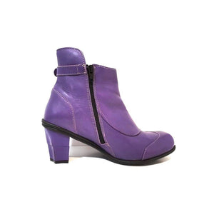 Eject EJW19-06 Purple Leather Zip Ankle Boot Made In Portugal