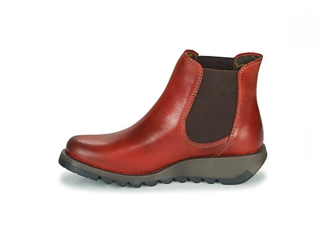 Fly London Salv Red Chelsea Ankle Boot Made In Portugal