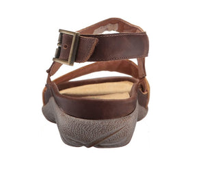 Naot Haki Oil Dune Saddle Brown Leather Ladies Sandals Made In Israel