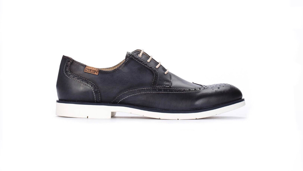 Pikolinos M4G-4111C1 Navy Blue Mens 4 Eyelet Brogue Made In Spain