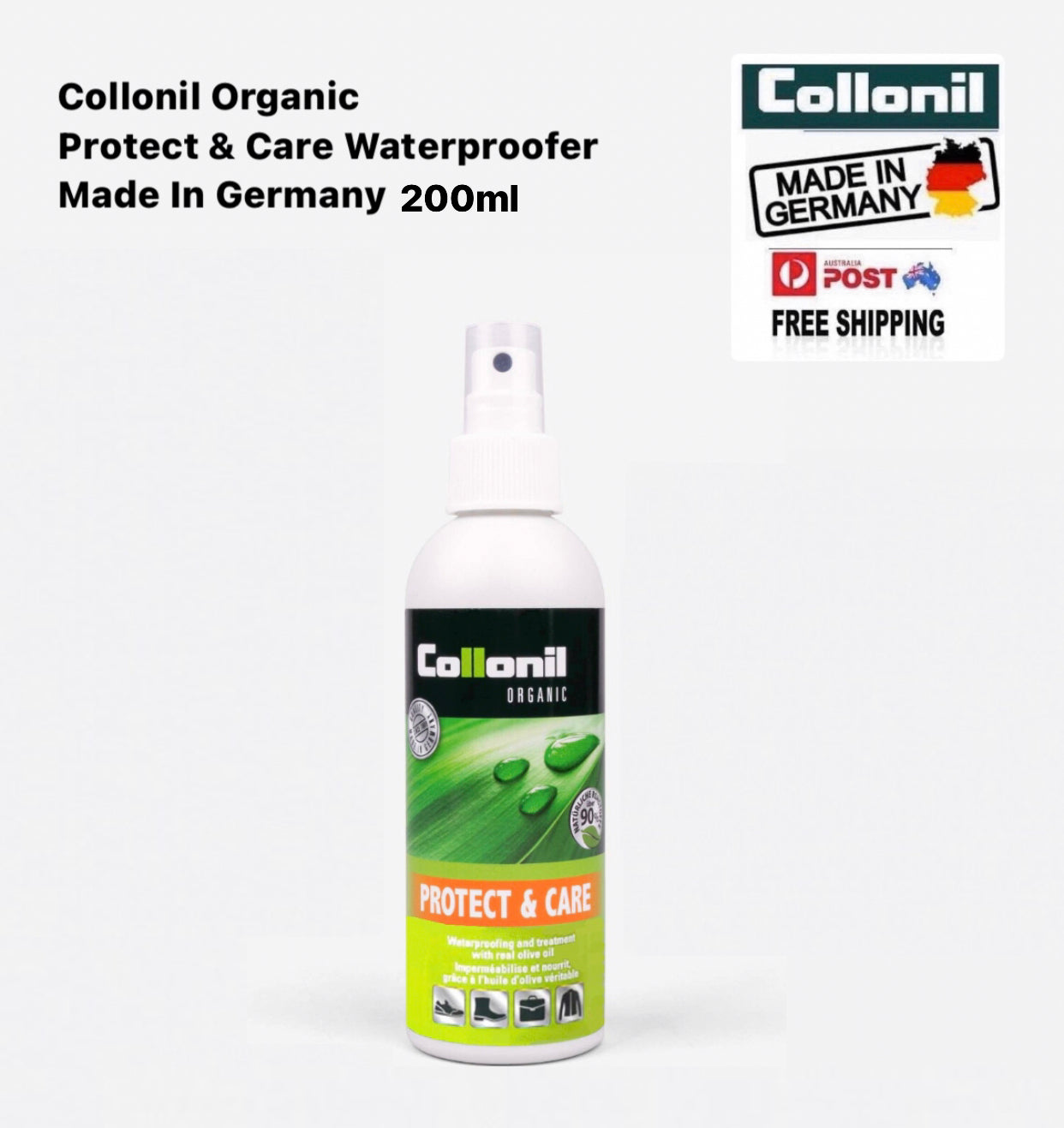 Collonil Organic & Protect Waterproof Spray 200ml Made In Germany